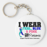 I Wear Thyroid Cancer Ribbon For My Patients keychains