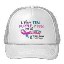 I Wear Thyroid Cancer Ribbon For My Wife Trucker Hats