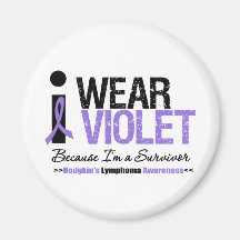 I Wear Violet Because I'm a Survivor Refrigerator Magnet