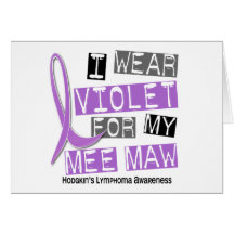 I Wear Violet For My Mee Maw 37 Hodgkin’s Lymphoma Greeting Card