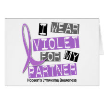 I Wear Violet For My Partner 37 Hodgkin’s Lymphoma Greeting Cards