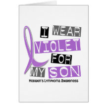 I Wear Violet For My Son 37 Hodgkin’s Lymphoma Card