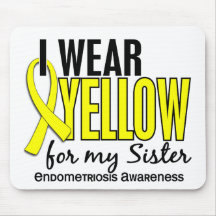 I Wear Yellow For My Sister 10 Endometriosis Mousemat