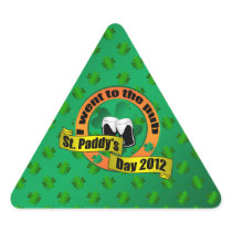 I went to the pub Saint paddy's day 2012 Triangle Stickers