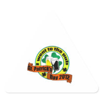 I went to the pub St. Patrick,s day 2012 Triangle Stickers