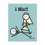 I Win Wedding Postcard