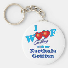 I Woof Korthals Griffon Keychains