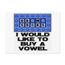 I would like to buy a vowel - Obama Sucks Post Cards