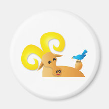 Ibex ram and bird refrigerator magnets