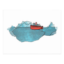 Ice Berg and Boat Post Cards