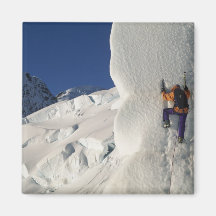 Ice climbing on the Tasman Glacier below Mount Fridge Magnet