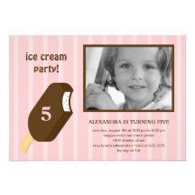 Ice Cream Bar Birthday Party Invitation - Pink