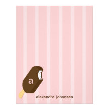 Ice Cream Bar Flat Thank You Card - Pink - Personalized Invitation