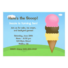 Ice Cream Birthday Party Invitation