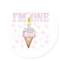 Ice Cream Cone Cake I'm One stickers