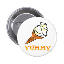 Ice Cream Cone Pinback Button