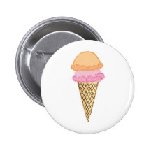 Ice Cream Cone Pinback Button
