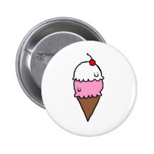 Ice Cream Cone Pinback Buttons