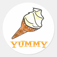 Ice Cream Cone Round Sticker