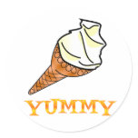 Ice Cream Cone Round Sticker