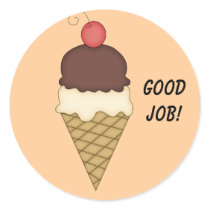 Ice Cream Cone with Cherry #3 Stickers