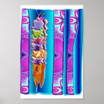 ice cream cone with strips 1 posters