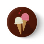 Ice cream cones in love button