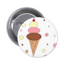 Ice Cream Cones Pinback Buttons