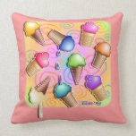 ICE CREAM CONES REVERSIBLE THROW PILLOW