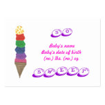 Ice cream mini birth announcement photo card business cards
