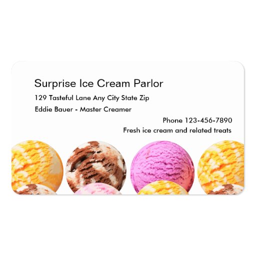 Ice Cream Parlour Business Cards Zazzle