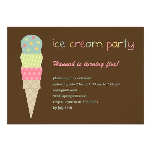 Ice Cream Party Invitation