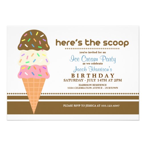 Ice Cream Party Invitations
