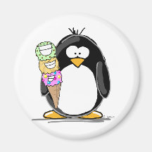 Ice Cream Penguin Fridge Magnets