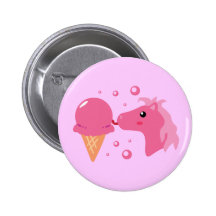 Ice Cream Pony Pinback Buttons