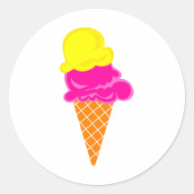 Ice Cream Round Sticker
