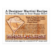 Ice Cream Soda Martini Recipe Postcard