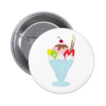 Ice Cream Sundae Pinback Buttons