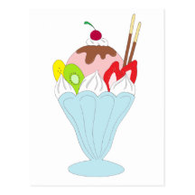 Ice Cream Sundae Postcard