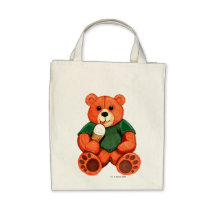Ice Cream Teddy Bear Organic Grocery Tote Tote Bag