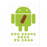 Ice Cream Time Is Here (Bug Droid Android) Postcard