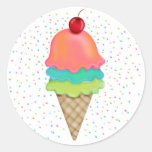 Ice Cream Treats Round Stickers