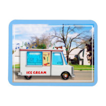 Ice Cream Truck with Music in the Street Magnet