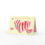 Ice Cream Valentine Hearts Card