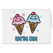 Ice Cream We're One Boy & Girl Card