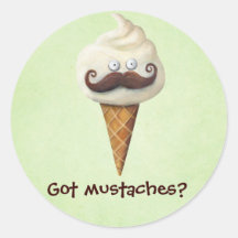 Ice Cream with Moustaches Sticker