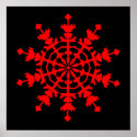 Ice Crystal - Red posters