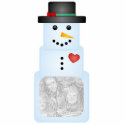 Ice Cube Snowman With Heart Tree Ornament Frame photo sculptures