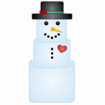 Ice Cube Snowman With Heart Tree Ornament photo sculptures