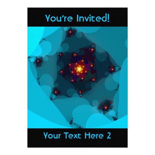Ice Fire. Fractal Art. Blue. Announcements